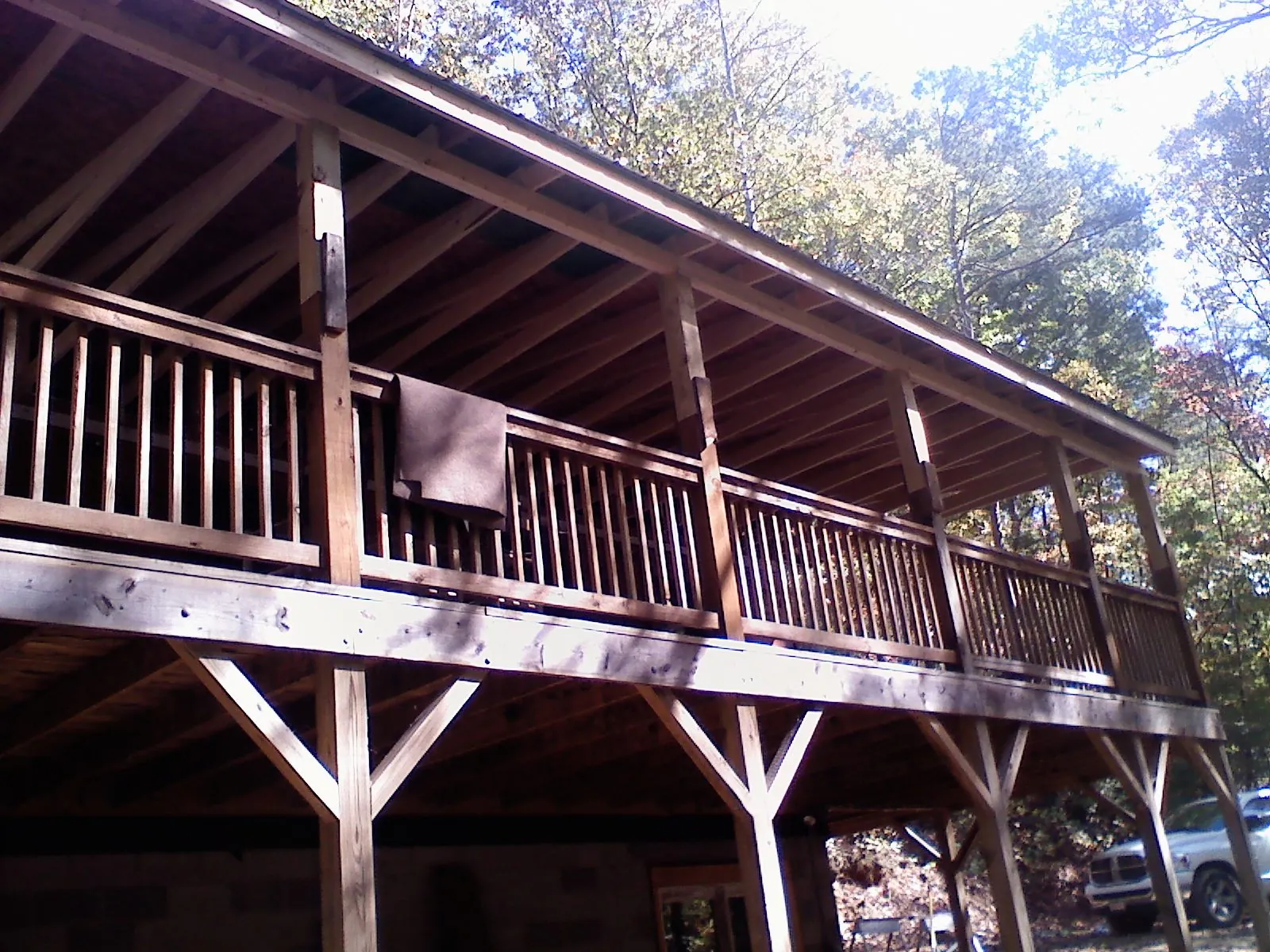 Timber framing under a new elevated porch and deck — Roof Leak Repair in Delhi by Roofing Brothers